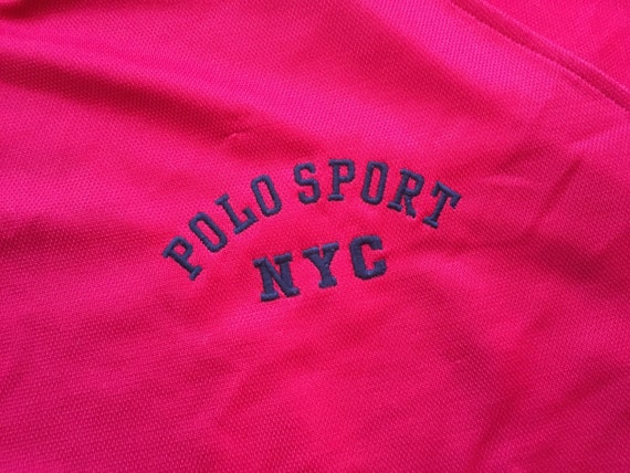 Vintage Polo Sport Ralph Lauren T Shirt Jersey Size XL Polo Sport Nyc Red  Button Tear Away PSRL Polo Sailing Flag American Active Usa 