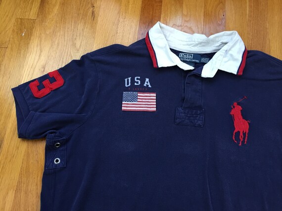 Vintage Polo USA rugby shirt 90s polo ralph lauren USA flag | Etsy