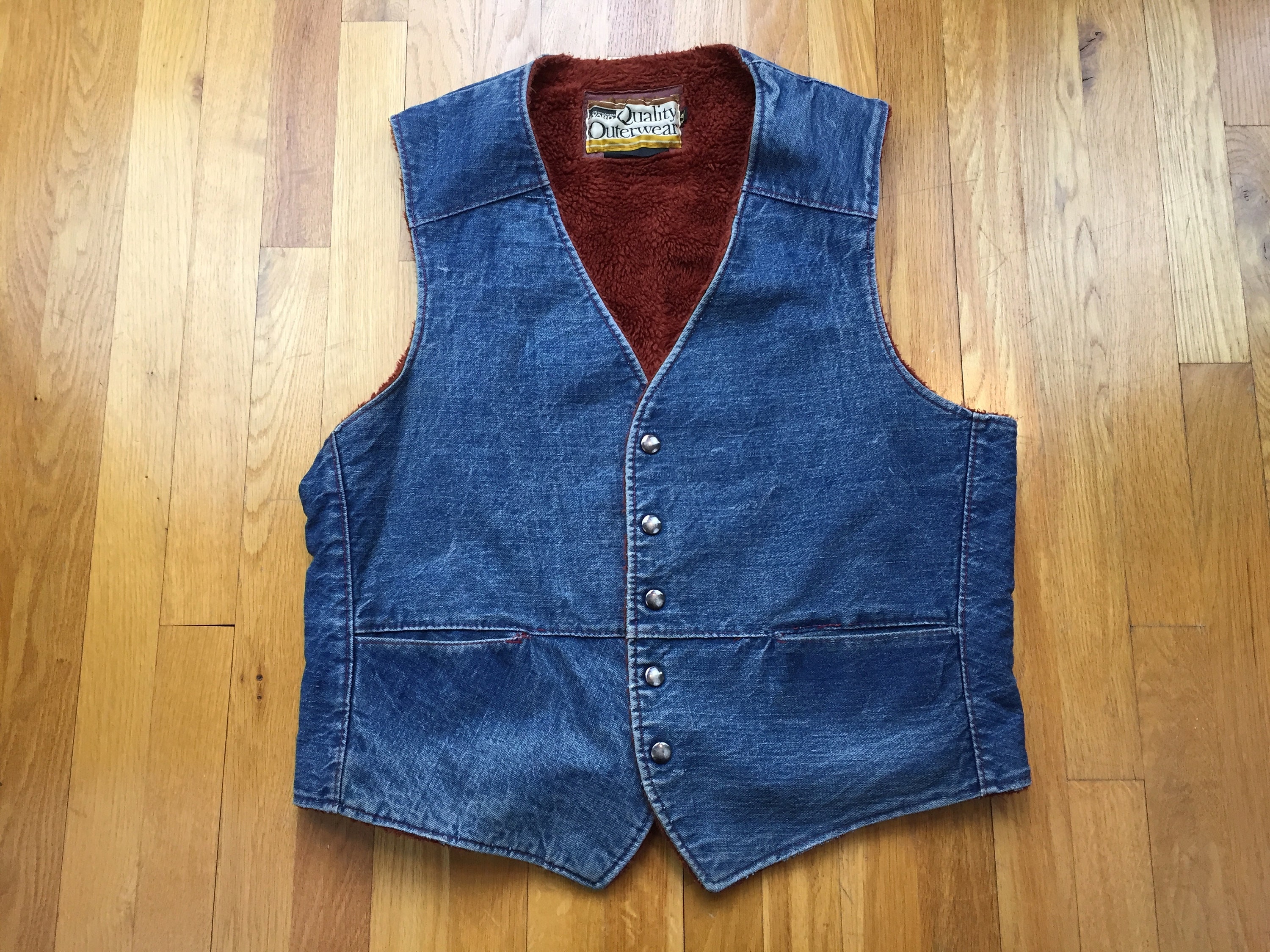Vintage Montgomery Ward Denim vest 80s denim fleece lined vest | Etsy