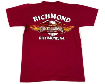 Vintage Harley Richmond Shirt 90s harley davidson tee vintage richmond va virginia rva vcu motorcycle shirt richmond biker shirt harley logo