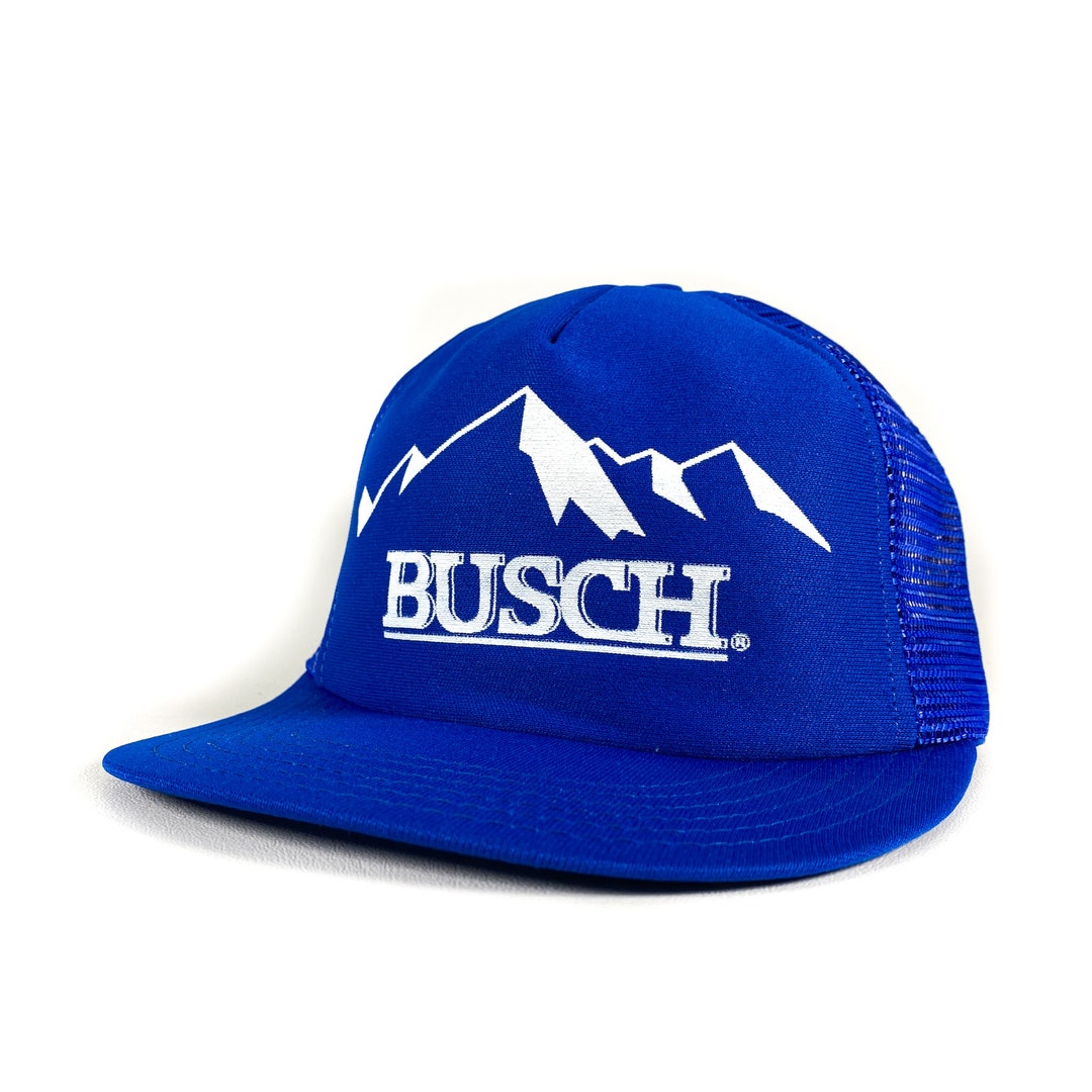 Vintage Busch Hat 80s Busch Trucker Hat Blue Busch Beer Trucker Hat