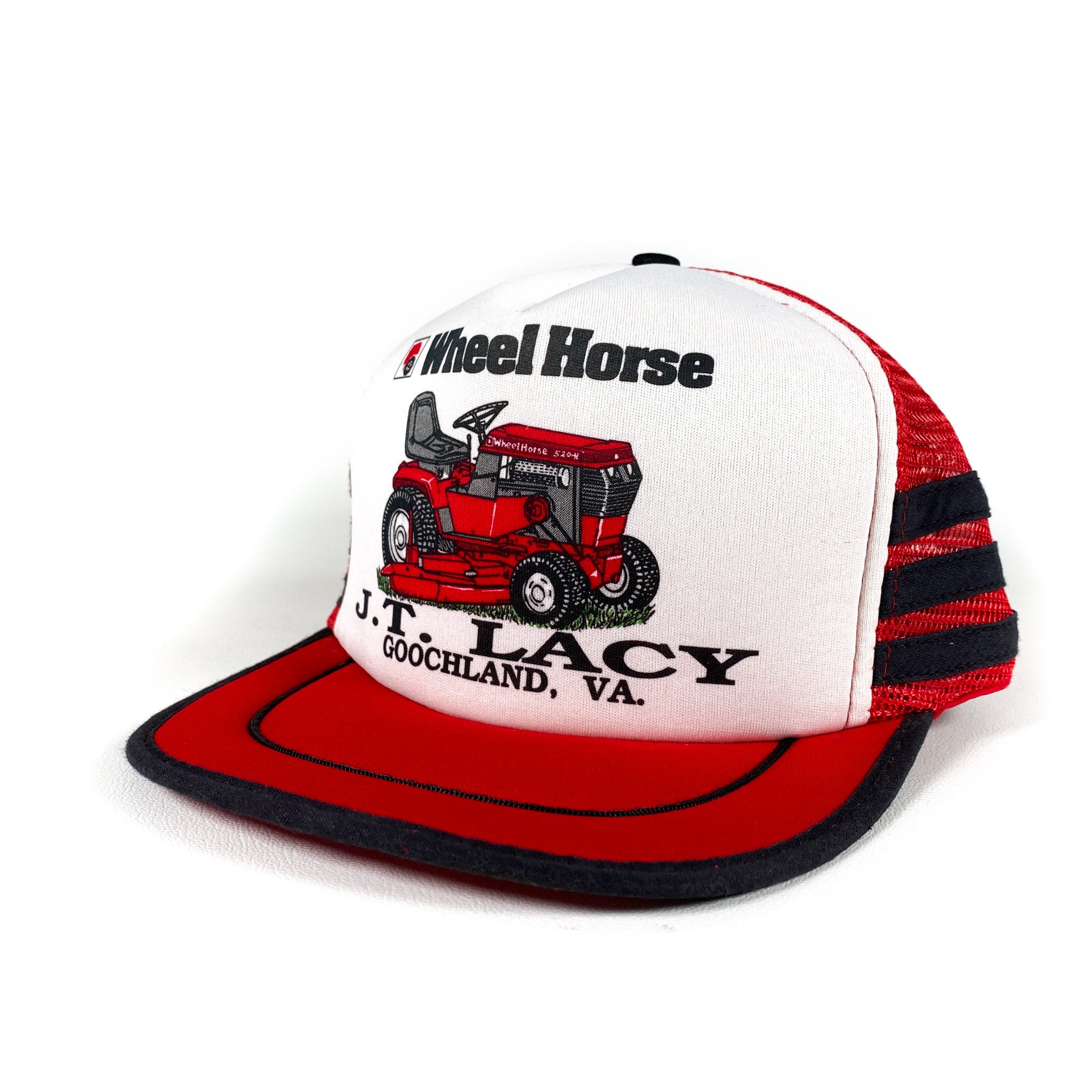 Vintage Wheel Horse 3 Stripe Trucker Hat 80s Wheel Horse pic