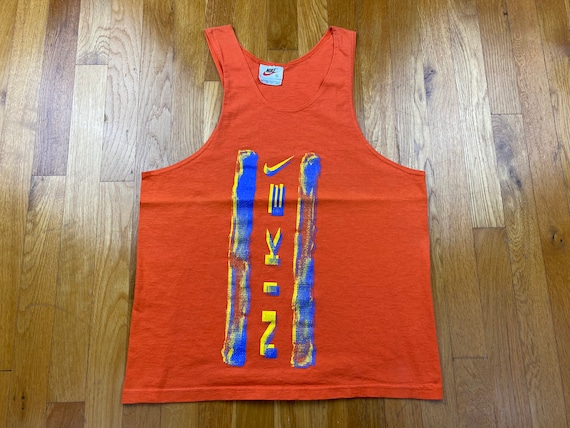 Vintage Nike tank top 90s nike tank orange nike ta