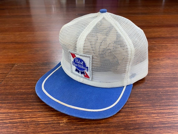 Vintage Pabst Blue Ribbon hat 80s PBR hat vintage