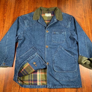 Vintage LL Bean Denim Chore Coat 90s Ll Bean Chore Jacket Vintage
