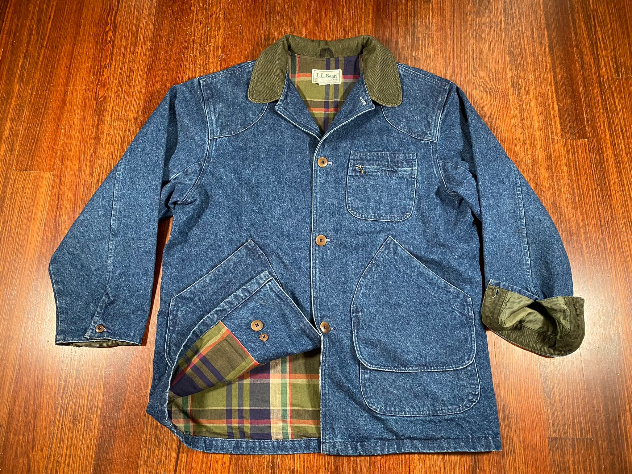 80s L.L. Bean Ombre Plaid Wool coverall tmgghana.com