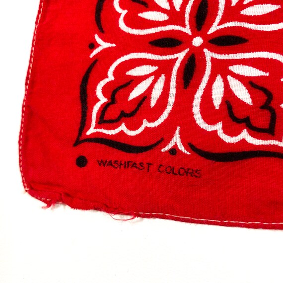 Vintage Washfast Bandana 80s red bandana vintage … - image 5