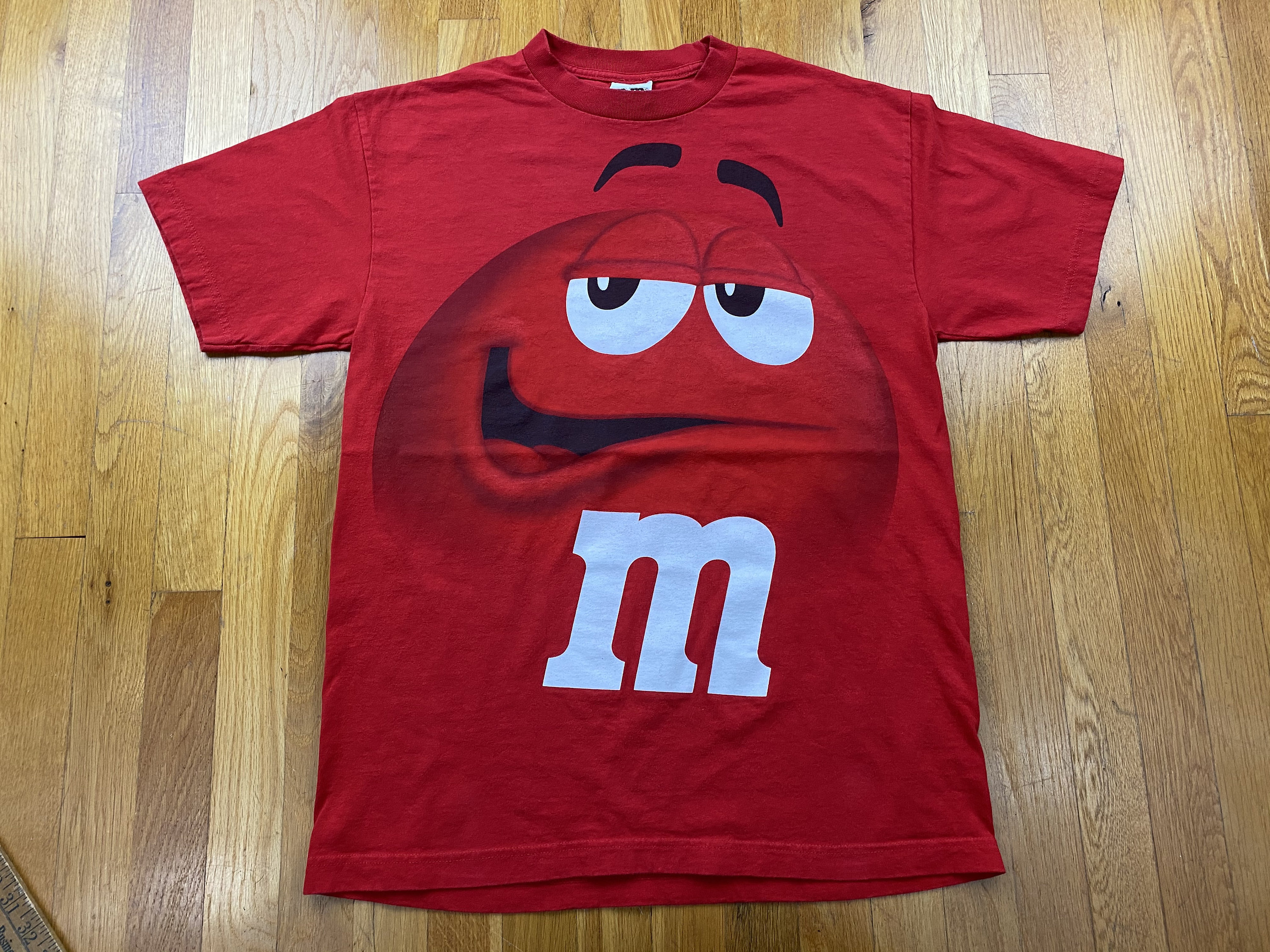 red m&m shirt