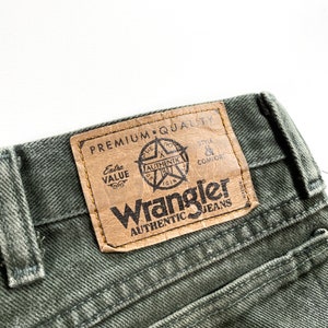 Vintage Wrangler Green Jeans 90s wrangler jeans vintage wrangler jeans 90s wrangler denim vintage green denim 90s military green made in usa image 9