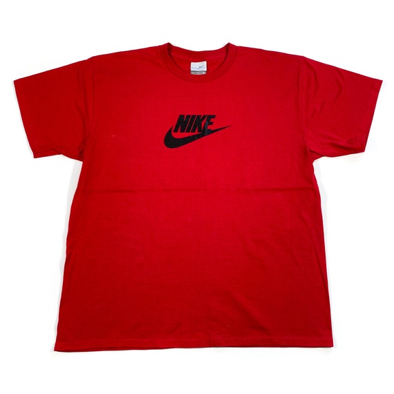 Red nike shirt hot sale with white swoosh