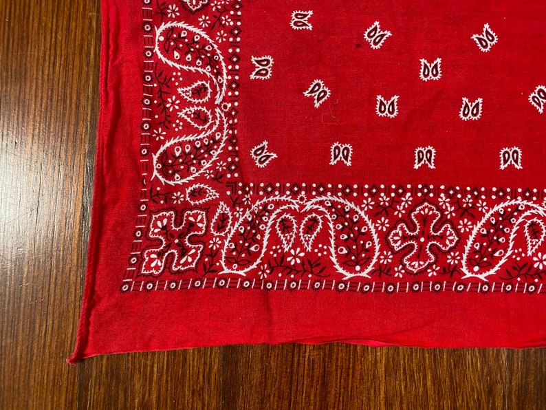 Vintage Red Bandana 70s bandana gegarandeerd snelle kleur Etsy