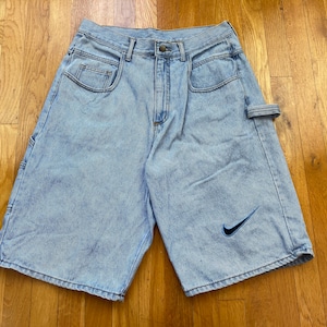 Vintage Nike Shorts 90s Nike Denim Shorts Nike Jorts Nike Swoosh