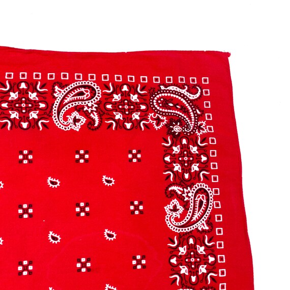 Vintage Red Paisley Bandana 80s fast color bandana 80… Gem