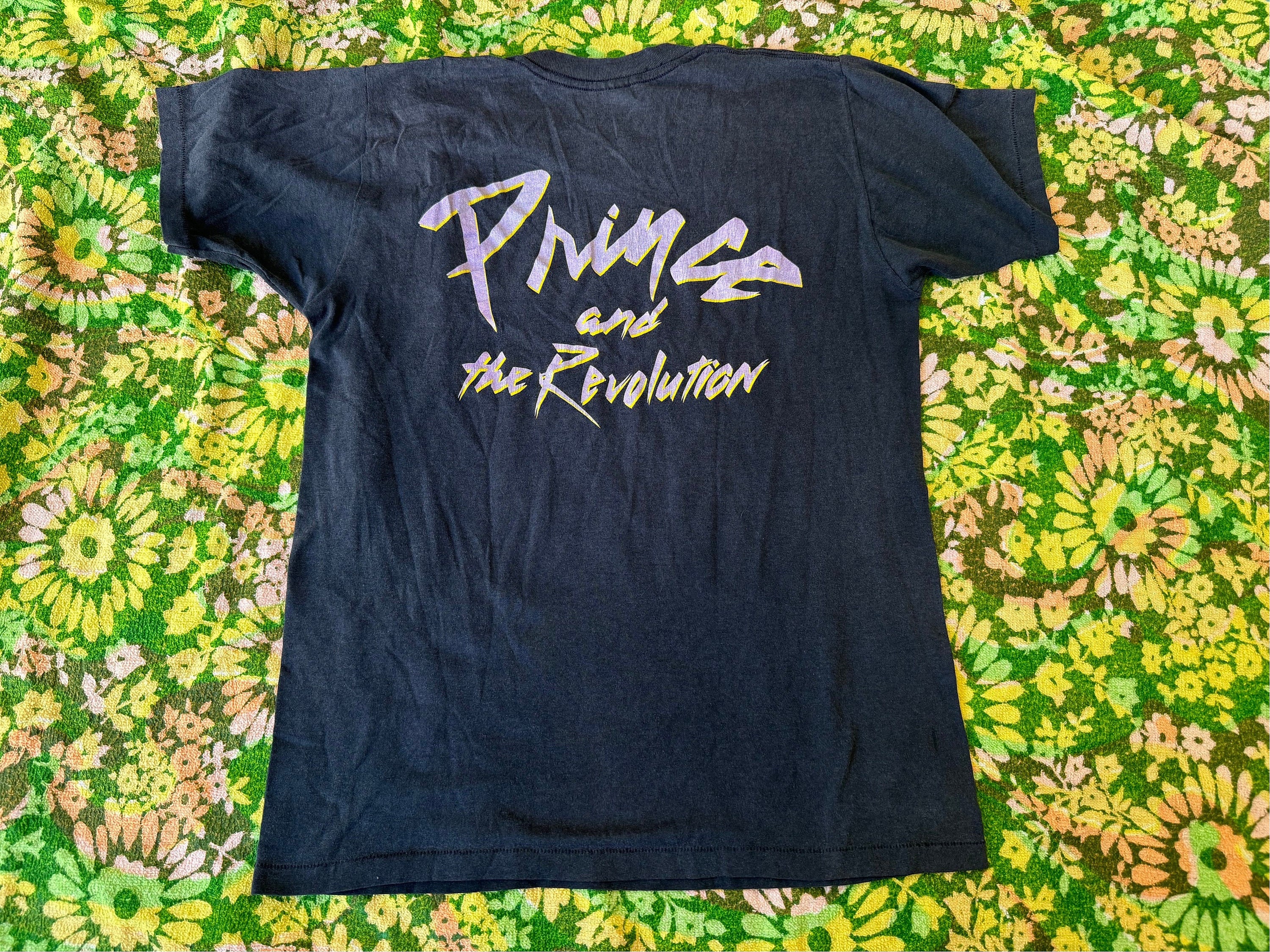 Vintage 80s Prince and the Revolution T-shirt: Faded Black, Single