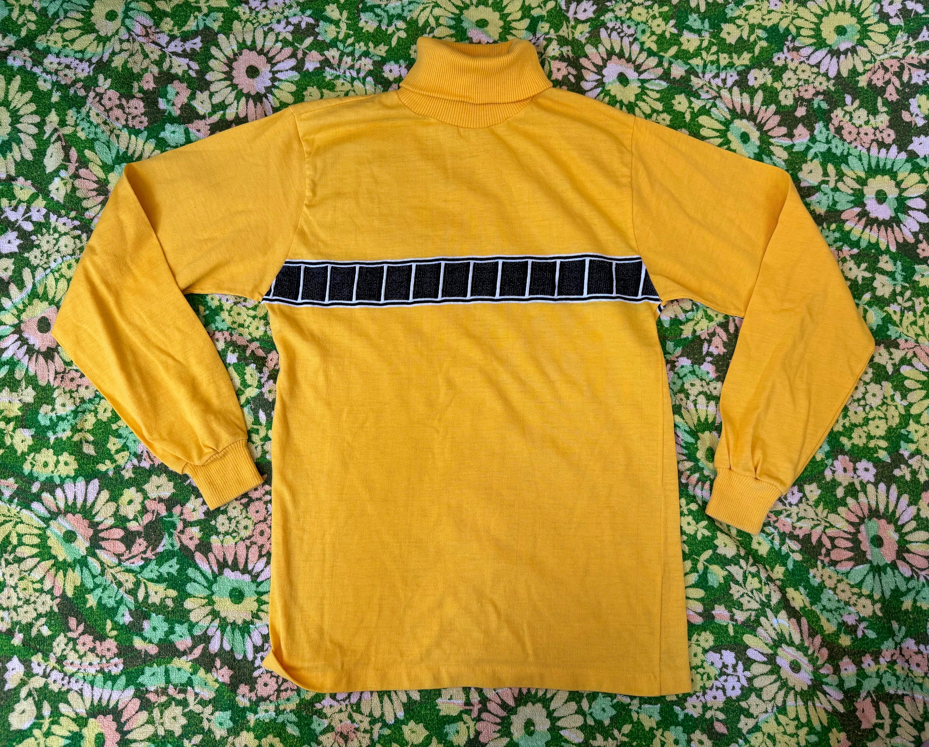 Vintage 70s Yamaha Turtleneck: Yellow Racing Stripe, Molly Design
