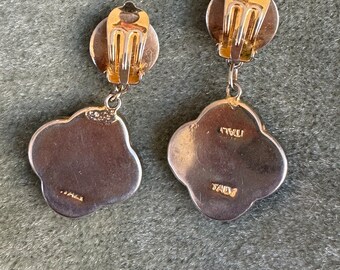 Boucles D'oreilles Anciennes à Clip En Micro Mosaïque - Occasion, Style Vintage
