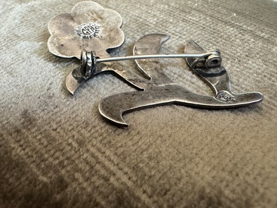 Vintage Taxco sterling silver flower brooch, Taxc… - image 7