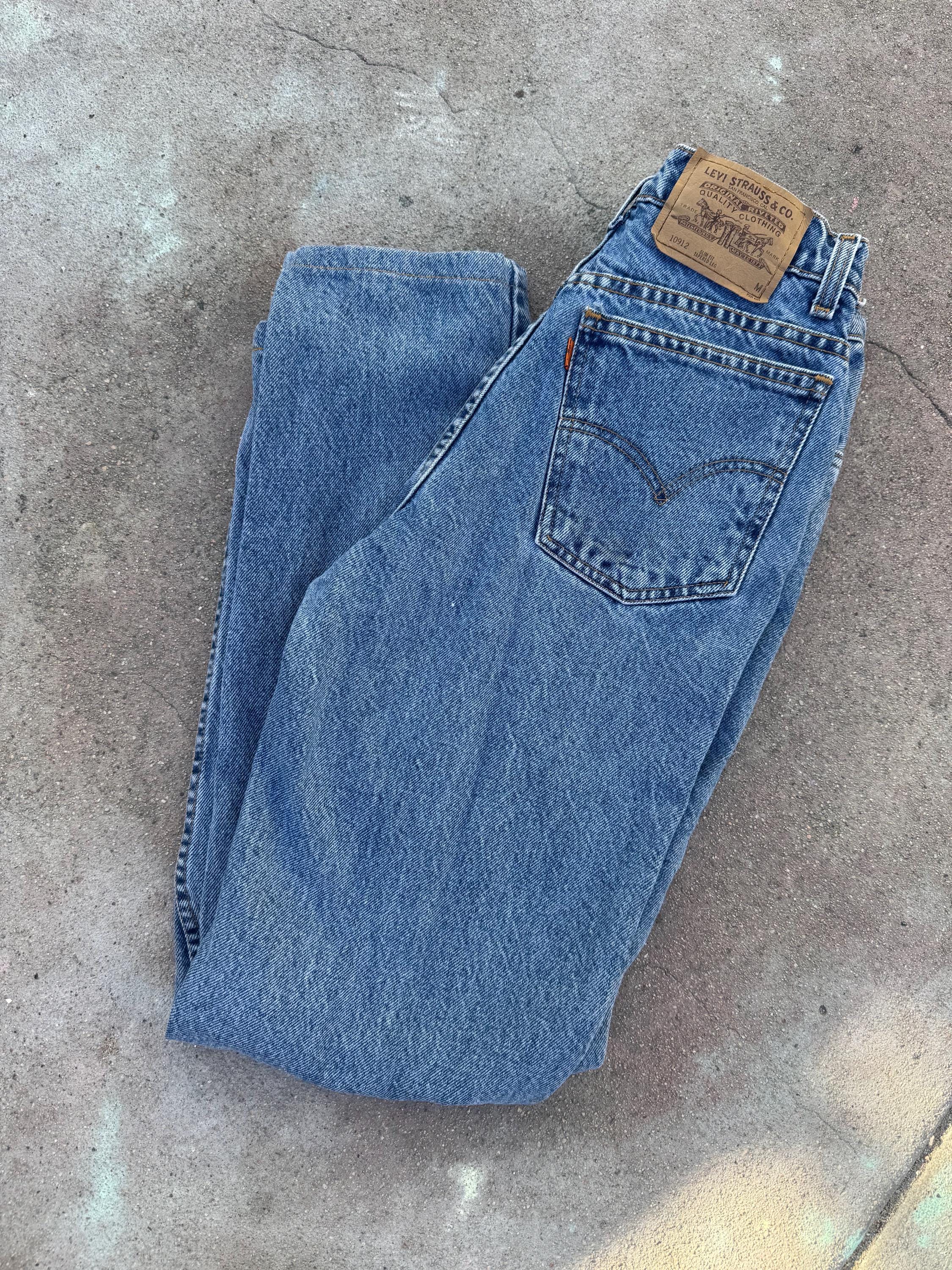 Vintage 90s Levi's 10912 Jeans: High Rise Slim Fit, Orange Tab - Etsy