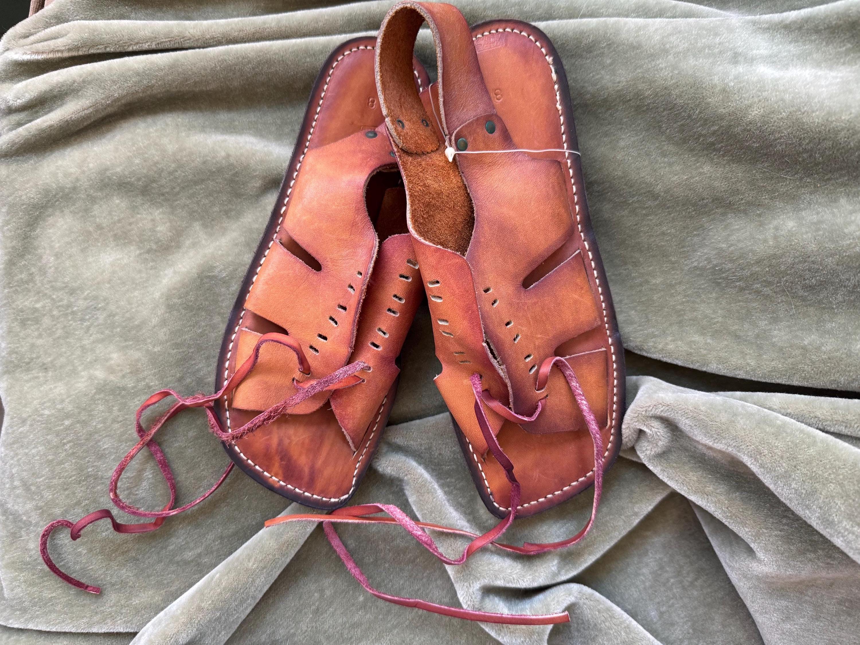 Deadstock Vintage 70s Streetwear Mens 12 3E Braided Leather Strap Sandals Shoes Mens 70s Shoes - Etsy Norway main image 2