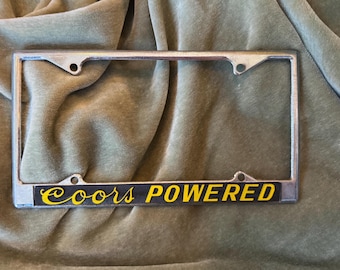 Vintage Coors Powered license plate cover frame
