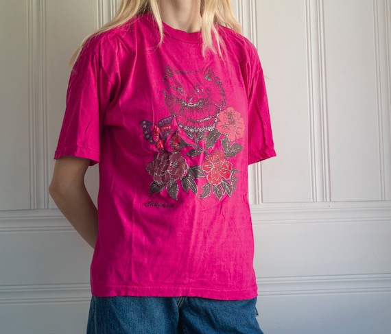 Vintage Pink California Cat T Shirt,vintage Califo