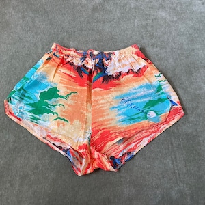 Vintage Royal Hawaiian Print Shorts: 60s-70s Luau Style, XS