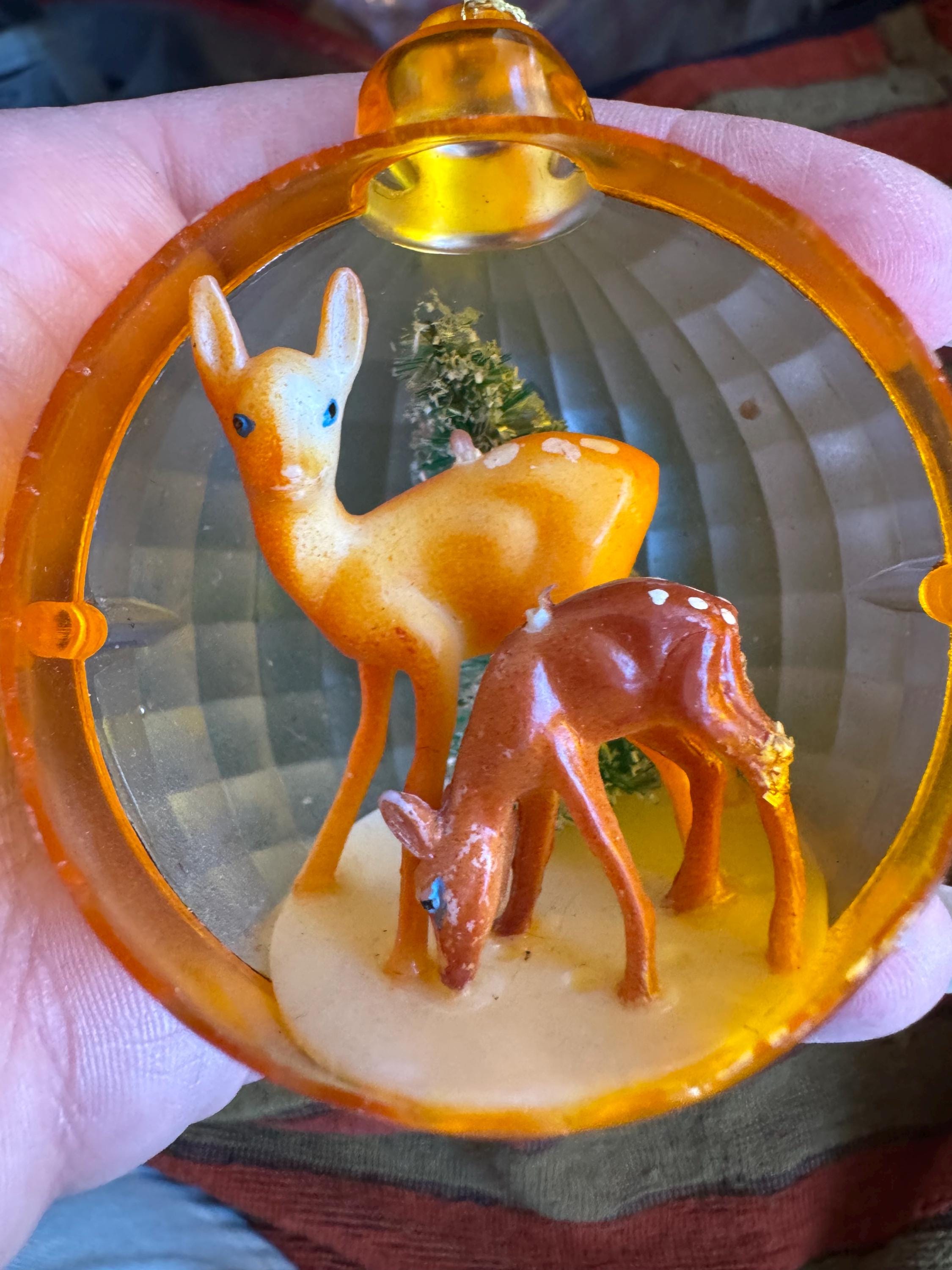 Vintage Jewelbrite Christmas Reflector Ornament: MCM Diorama