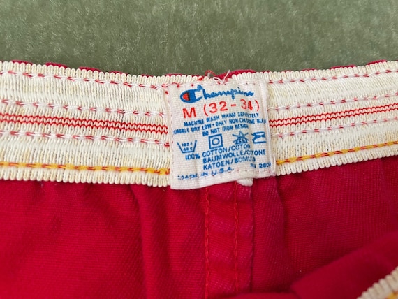 Vintage 80s Champion red gym shorts USA made,La S… - image 4