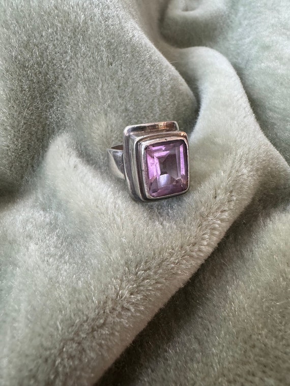 Vintage 80s 90s Sajen 925 Sterling silver Amethyst