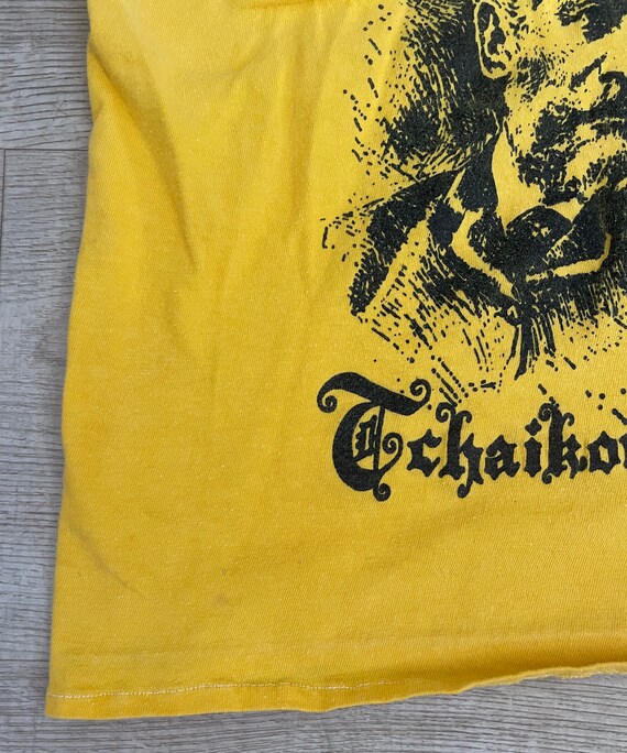 Vintage 70s cropped t-shirt Tchaikovsky,Distresse… - image 5