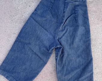 Vintage 50s denim pedal pusher capris dark denim 24"