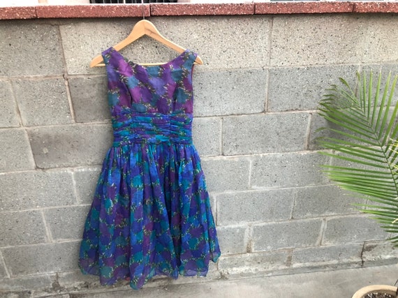 Vintage 1950s Cocktail Dress, 1950s Short Sleeve C