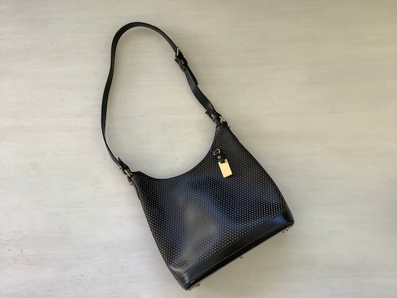 Vintage Dooney & Bourke Black Cabrio Hobo Bag Black Leather -  Israel