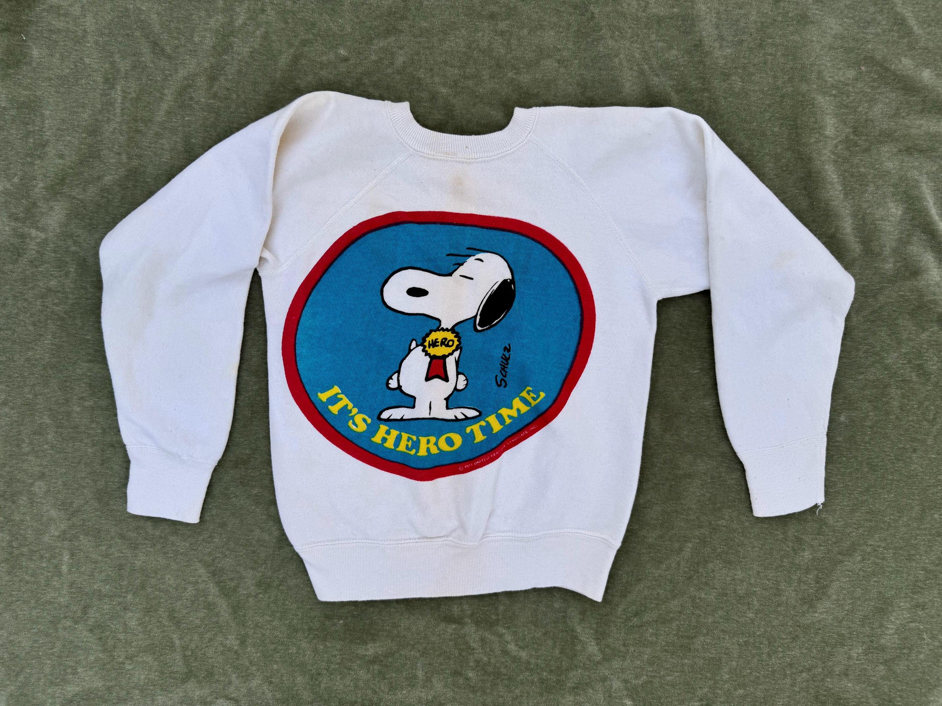激レア　60s〜70s 染み込み　Snoopy Sweatshirt RARE VTG 60s Snoopy Peanuts Crewneck Sweatshirt Pit 13.5