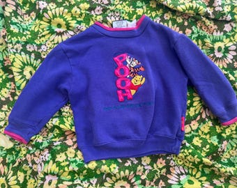 Vintage 90s Pooh 100 Acre Collection toddler kid sweatshirt purple