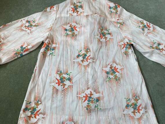 Vintage 60s 70s novelty print bird flower shirt,1… - image 7