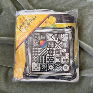 Vintage Needlepoint Pillow Kit: Columbia Minerva Meredith Gladstone Design, 1970s