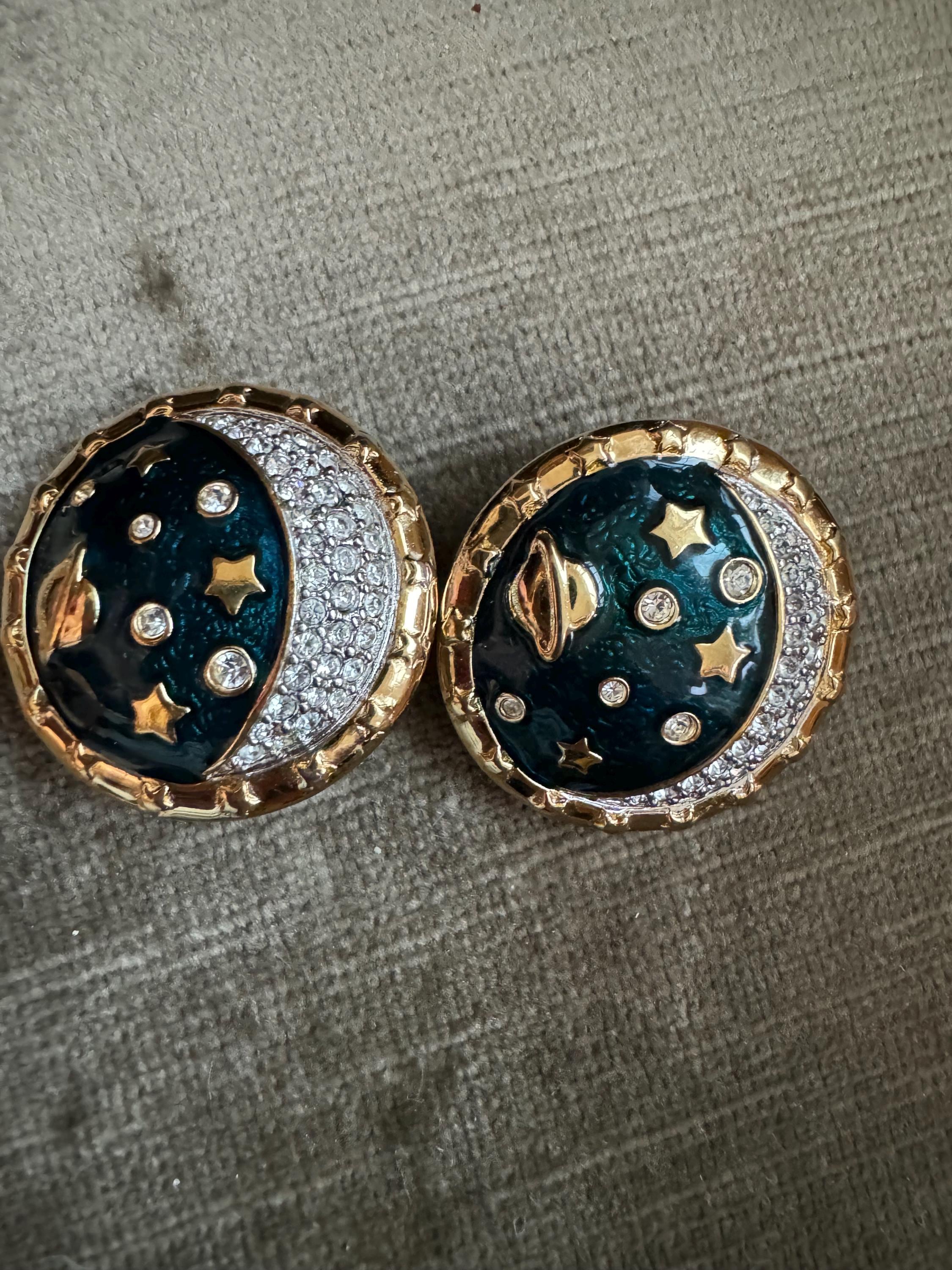スワロフスキー　惑星　ブローチ　月　星　vintage スワロフスキー 惑星 ブローチ 月 星 vintage アクセサリー
