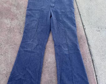 Vintage 60s 70s denim bells worn in and repaired 28" AS IS