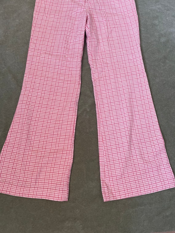 Vintage 1970s pink checkered bell bottoms,vintage… - image 4