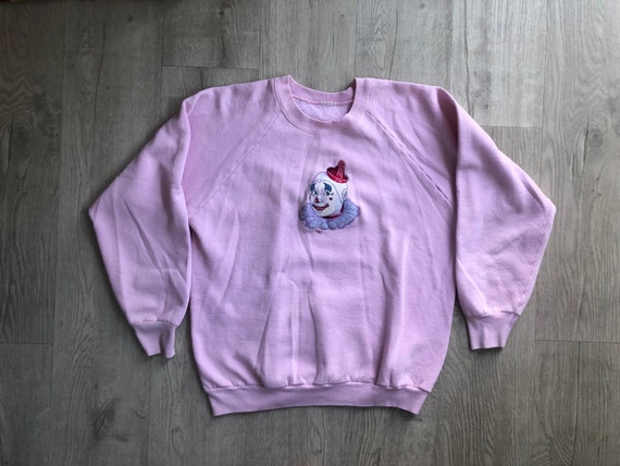 Vintage clown Sweatshirt,pink raglan sweatshirt,li