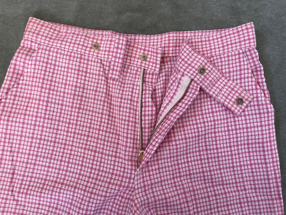Vintage 1970s pink checkered bell bottoms,vintage… - image 6