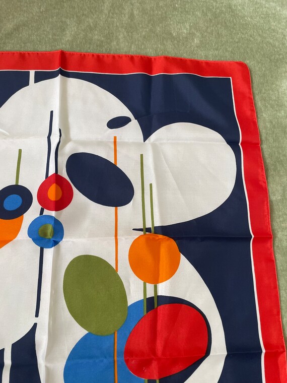 Vintage 1960s Mod pattern scarf,1960s 60s circle … - image 5