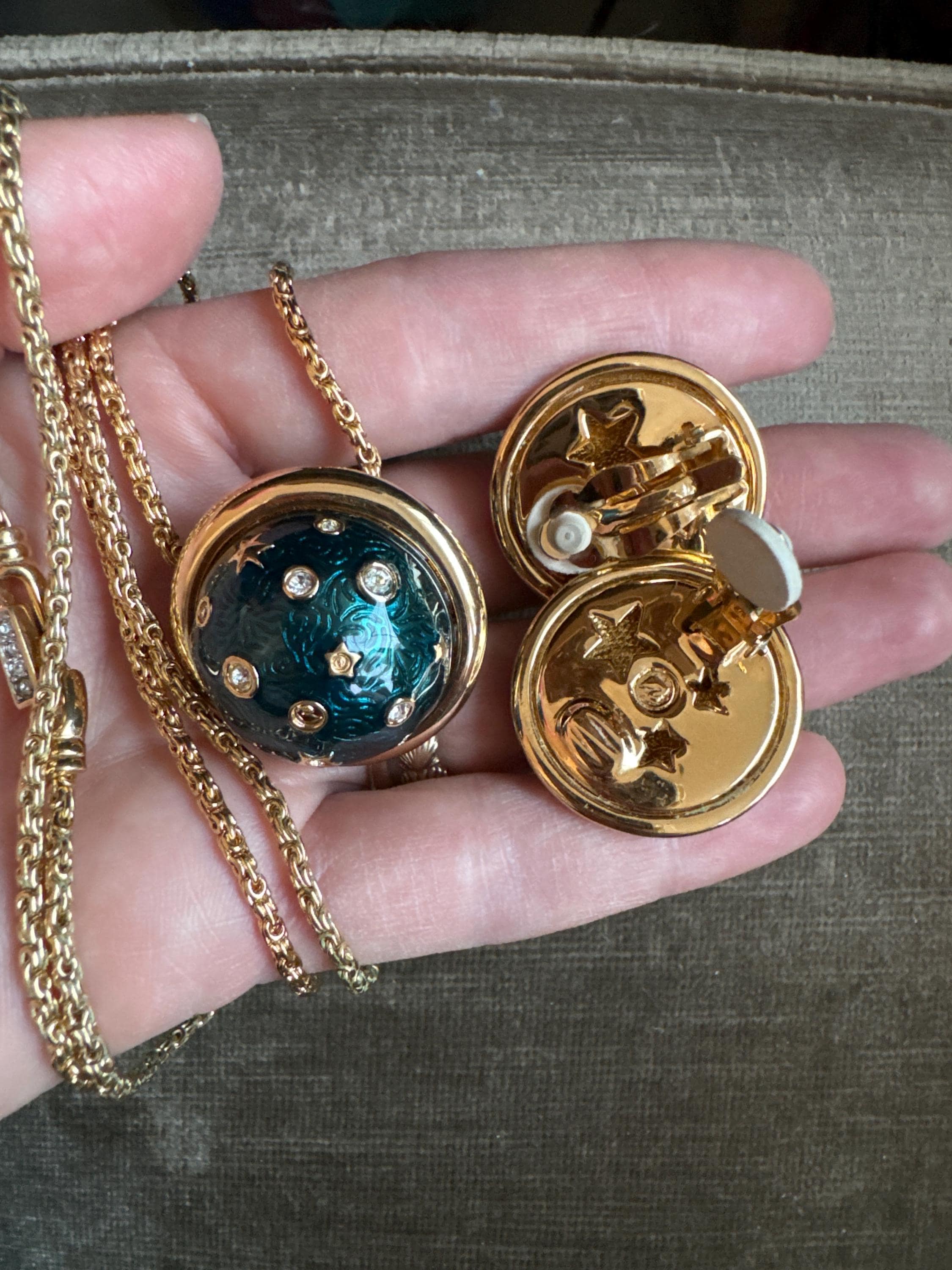 スワロフスキー　惑星　ブローチ　月　星　vintage スワロフスキー 惑星 ブローチ 月 星 vintage アクセサリー