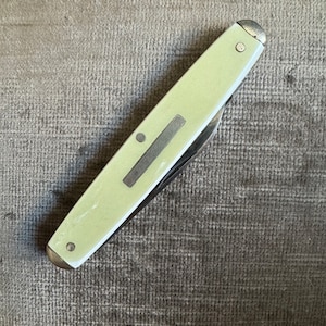 Vintage Imperial Providence RI USA folding pocket knife 2 blades, 3.25&quot; pocket knife Imperial RI faux mother of pear, retro pocket knife 30s