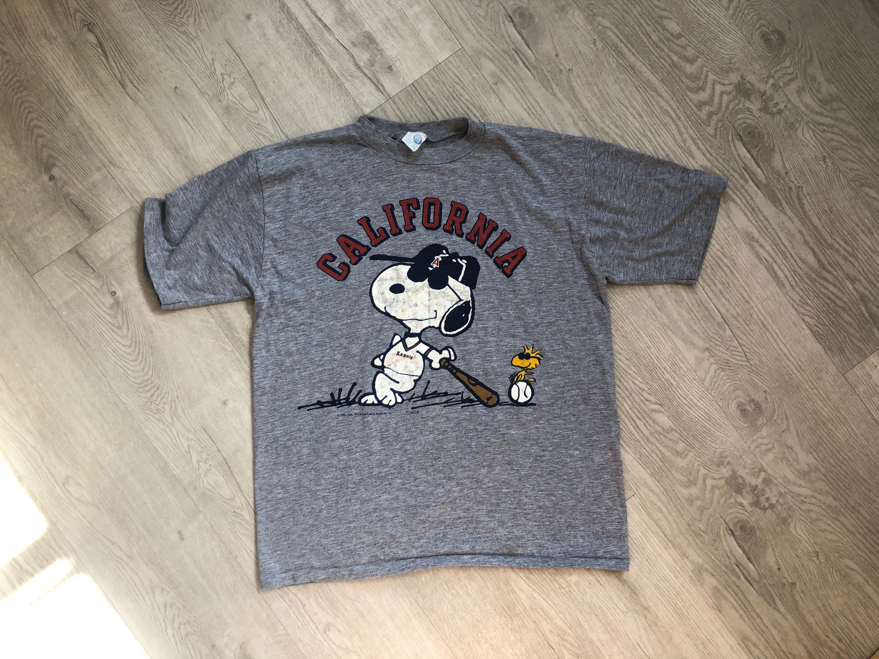 Vintage 1971 Snoopy And Woodstock California Angels T Etsy