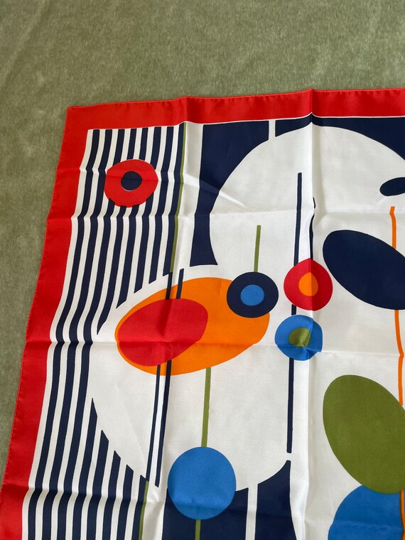 Vintage 1960s Mod pattern scarf,1960s 60s circle … - image 4