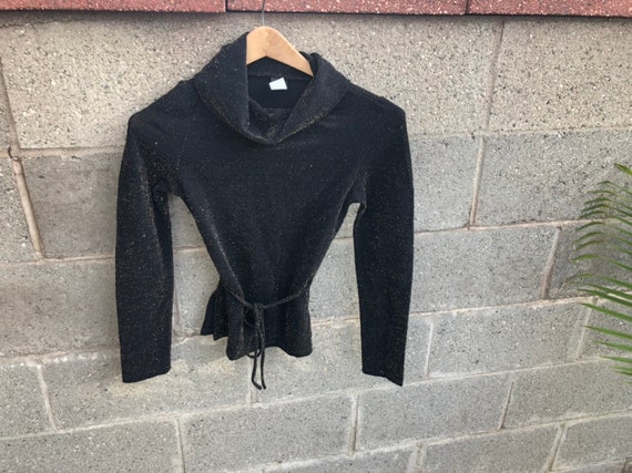 black sparkle turtleneck
