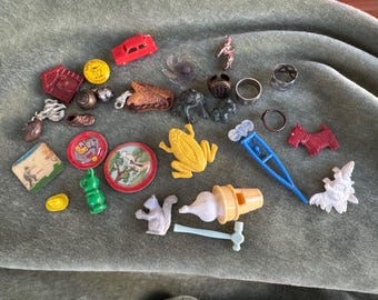 Vintage Cracker Jack Toy Lot: 29 Retro Charms & Miniatures