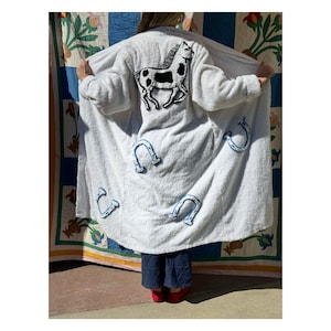 Vintage Horse Chenille Robe: Horseshoe Applique, Canyon Group USA